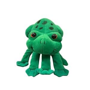 Plush Creations Green Frog Puppet Felt Vintage Hand Pretend Toy 1993